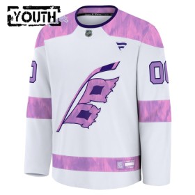 Carolina Hurricanes Hockeydrakt Custom Fanatics Hockey Fights Cancer Practice 2024-25 Hvit - Barn